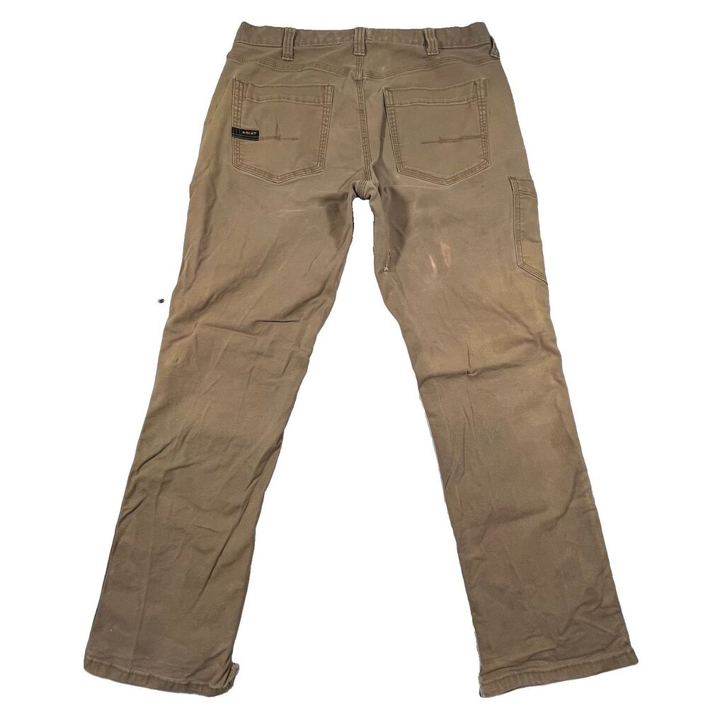Ariat Rebar M4 Relaxed Bootcut Work Pants Brown 32x30